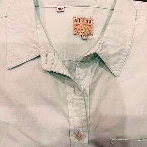 Guess women mint long sleeve shirt